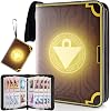 Trading Card Binder for YGO Cards, TCG Card Folder Album Books Case with Zipper Fits PM MTG YGO, Holds Up to 400 Cards, Gifts for BoysGirls Millennium Puzzles