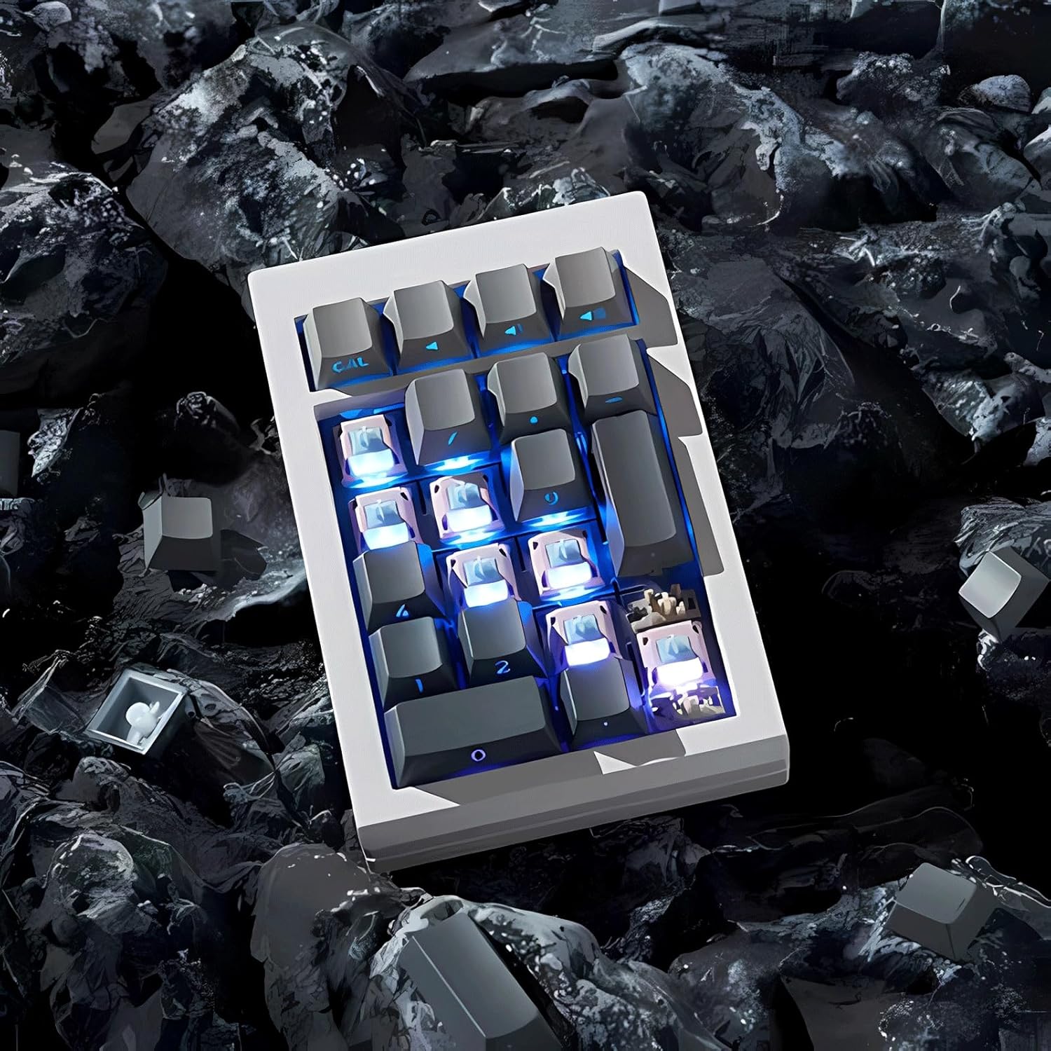 LMK21 Aluminum Alloy Mechanical Number Pad,VIA Programmable Wireless Numeric Keypad Tri-Mode BT5.0/2.4G/Type-C Rechargeable Numpad RGB Hot-Swap Gasket Keypad for Laptop/PC/TKL Keyboards
