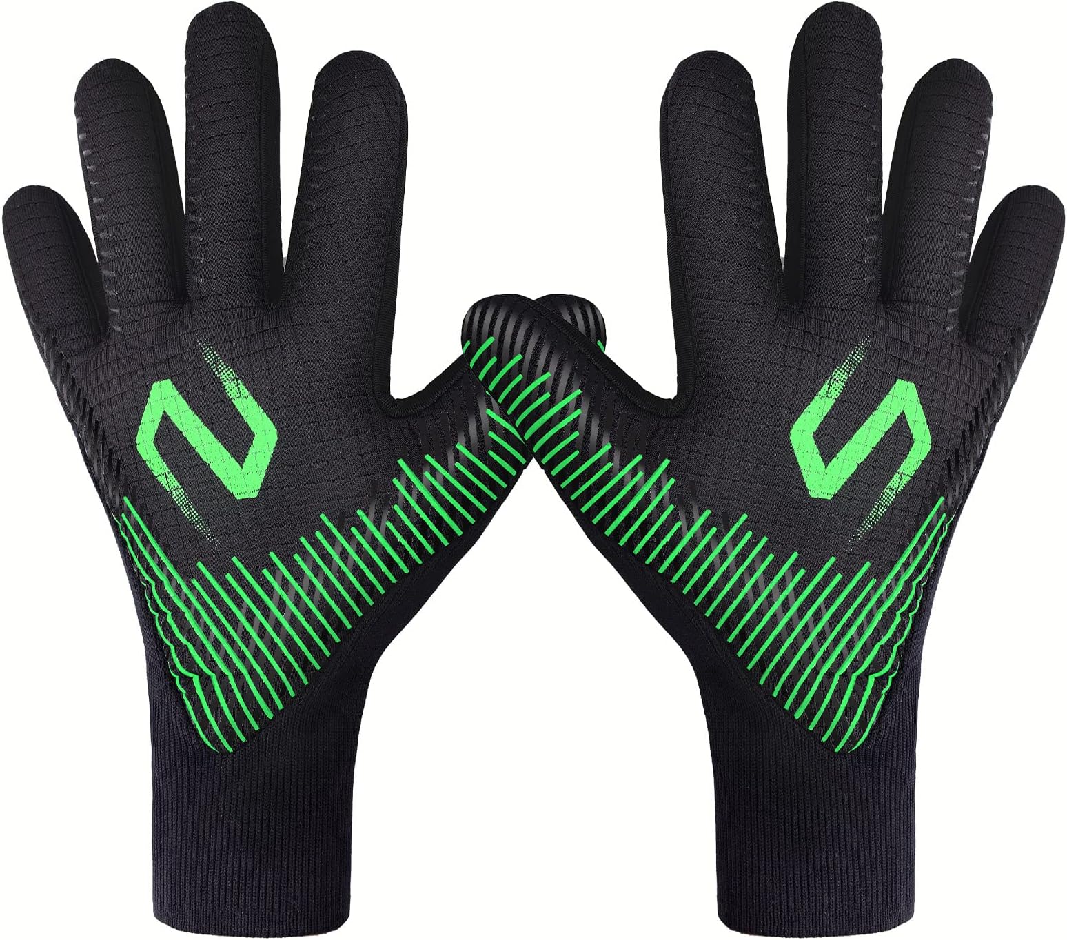 SPORTOUT Goalkeeper Gloves, Goalie Gloves, Football Gloves, Breathable Football Goalkeeper Gloves, 4mm Latex, Negative Cut, for Adult and Youth
