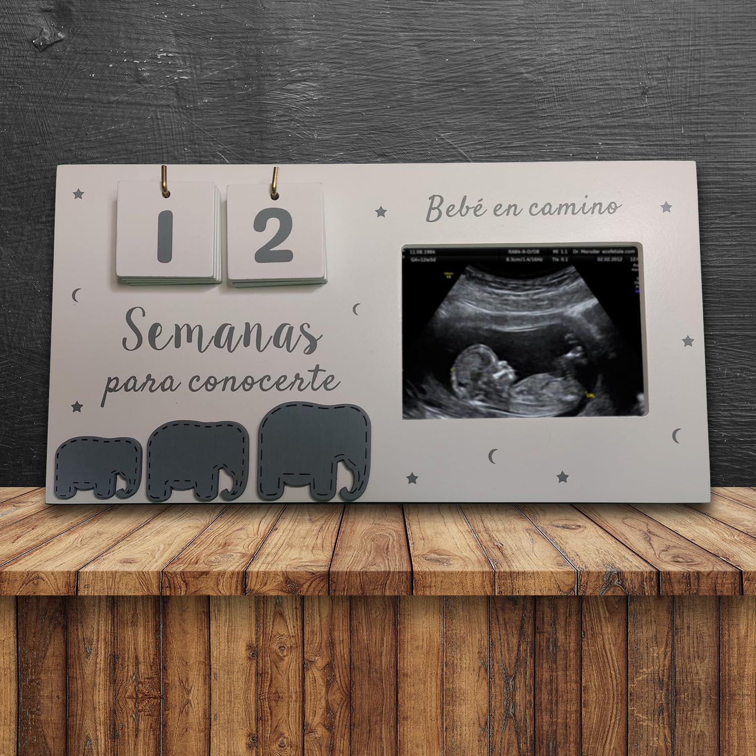 Regalos para embarazadas. Marco portafotos ecografia bebe calendario, regalos embarazadas originales, madre primeriza, anunciar embarazo abuelos, futuro papá, futura mamá, sorpresa embarazada