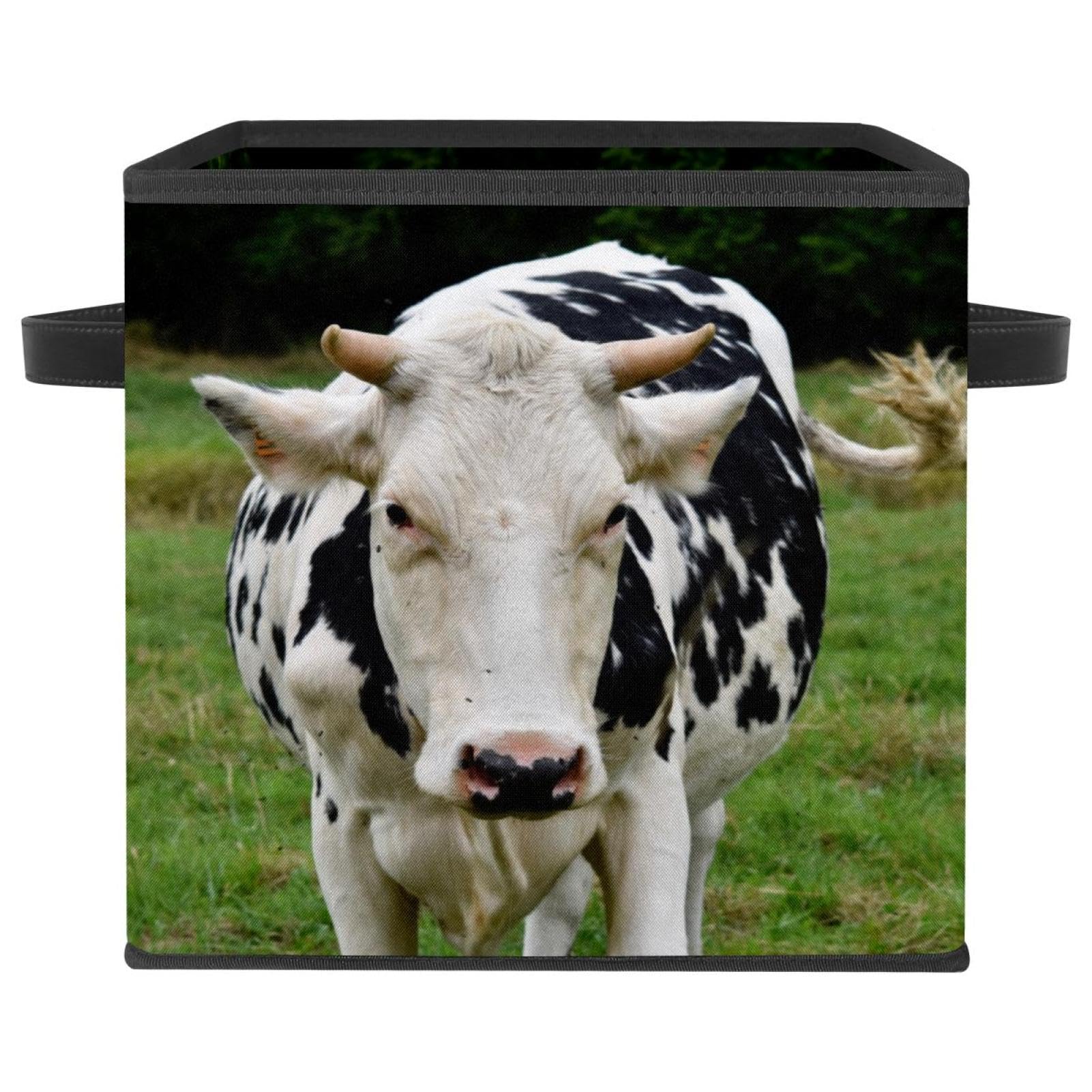 Organiser la chambre d'enfant avec la boîte de rangement pliable cube motif vache pour jouets