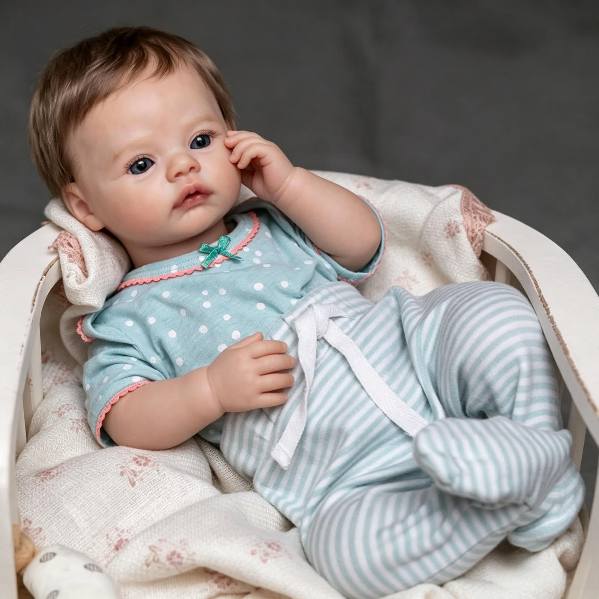 RXDOLL Reborn Baby Dolls silikonowe lalki na całe ciało, winylowe, dziewczęce, realistyczne lalki niemowlęce z zakorzenionymi włosami i otwartym okiem, prawdziwa lalka Reborn dla dzieci w wieku 3 lat