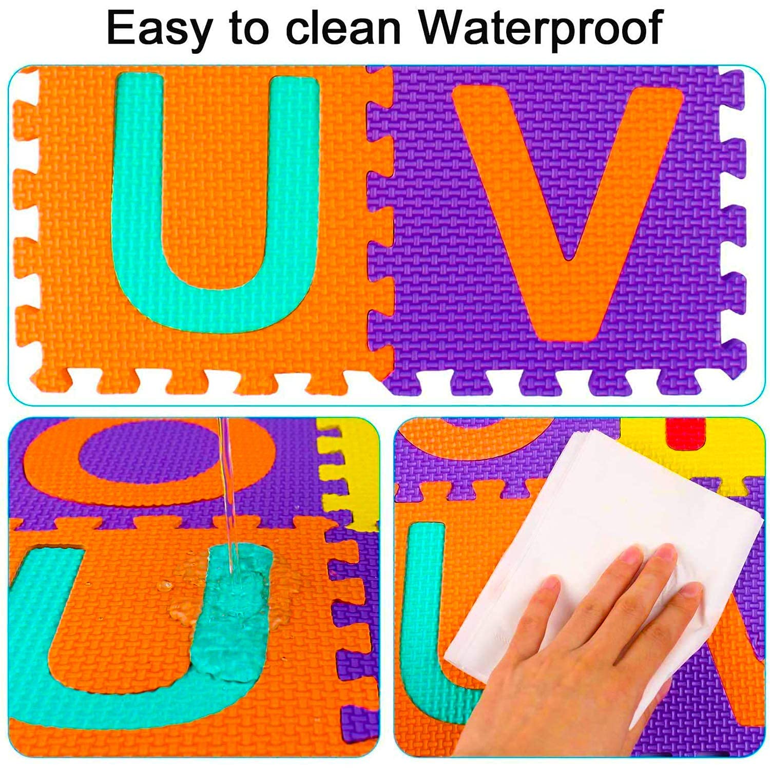 LUCID...We Build Relations Lucid Alphanumeric Puzzle Foam Mat For Kids(A-Z&0-9)|Alphabet,Numerals Puzzle,Colorful Kids Rug Play Mat Soft Floor(Multi Colour,11X11 Cm Each(Atoz,And 0 To 9 Numbers) - Image 7 thumbnail