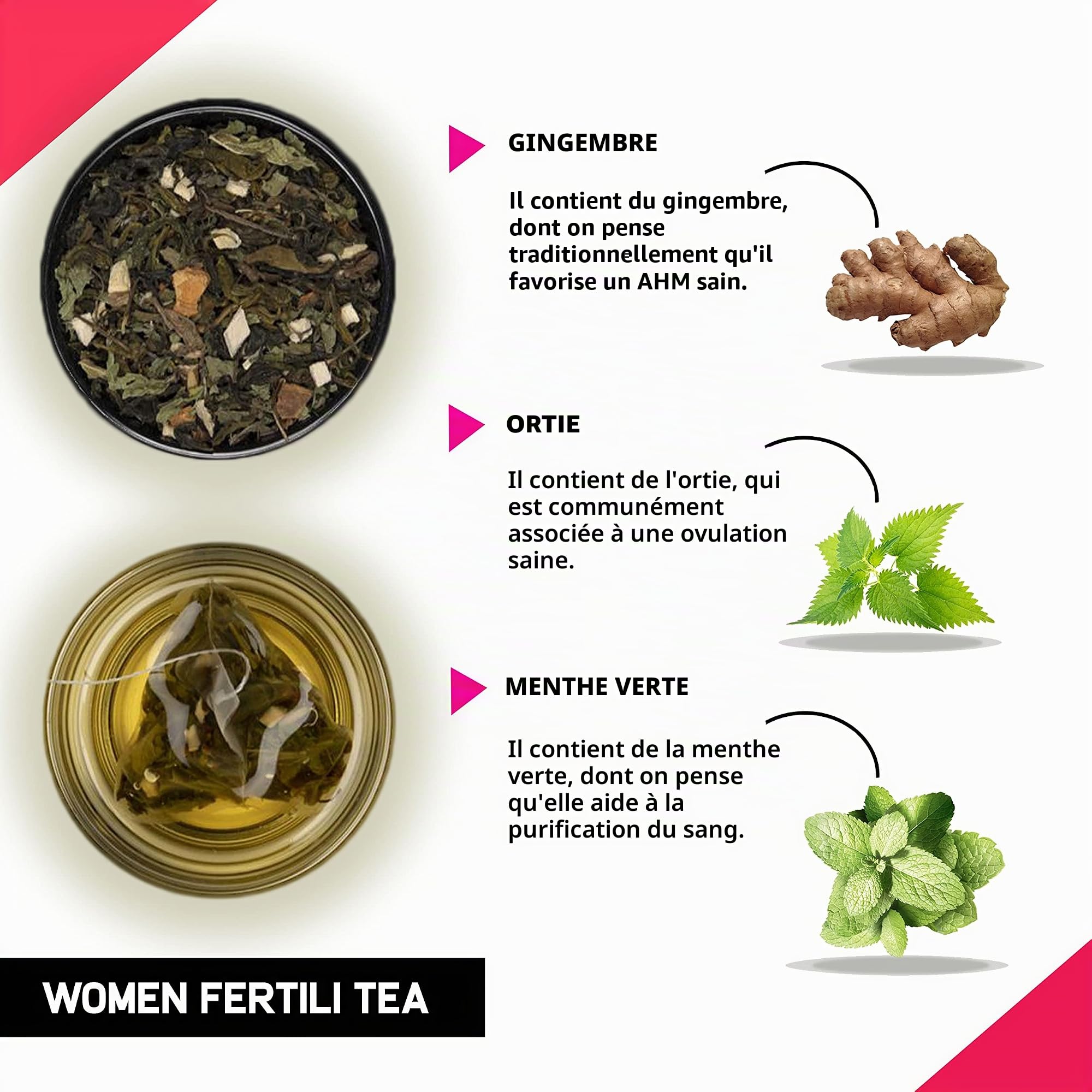 Teacurry Thé de fertilité pour femme – 1 mois, 30 sachets de thé – Aide à stimuler la fertilité naturelle, à améliorer le déséquilibre hormonal, soutien à la préconception – Thé Fertili pour femmes
