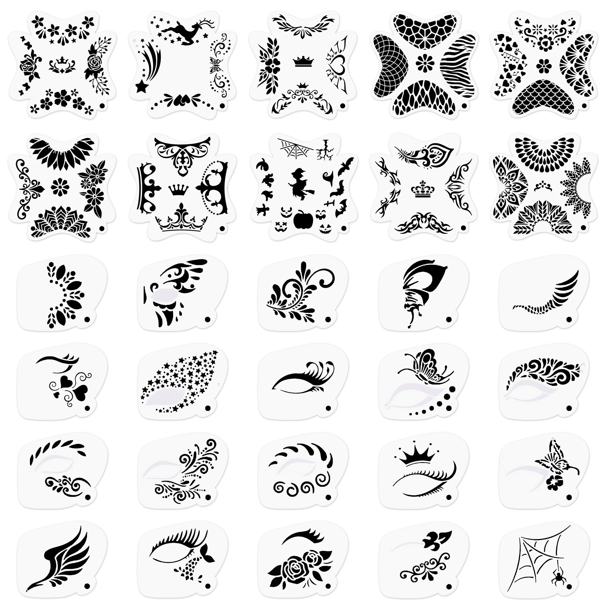 Plantillas Halloween Juego 30 Plantillas Para Pintura Facial Reutilizables - Para Fiestas, Halloween, Carnaval - Niños Y Adultos Plantillas Halloween Reutilizables Plantillas Halloween Juego 30 Plantillas Para Pintura Facial Reutilizables - Para Fiestas, Halloween, Carnaval - Niños Y Adultos Plantillas Halloween Reutilizables