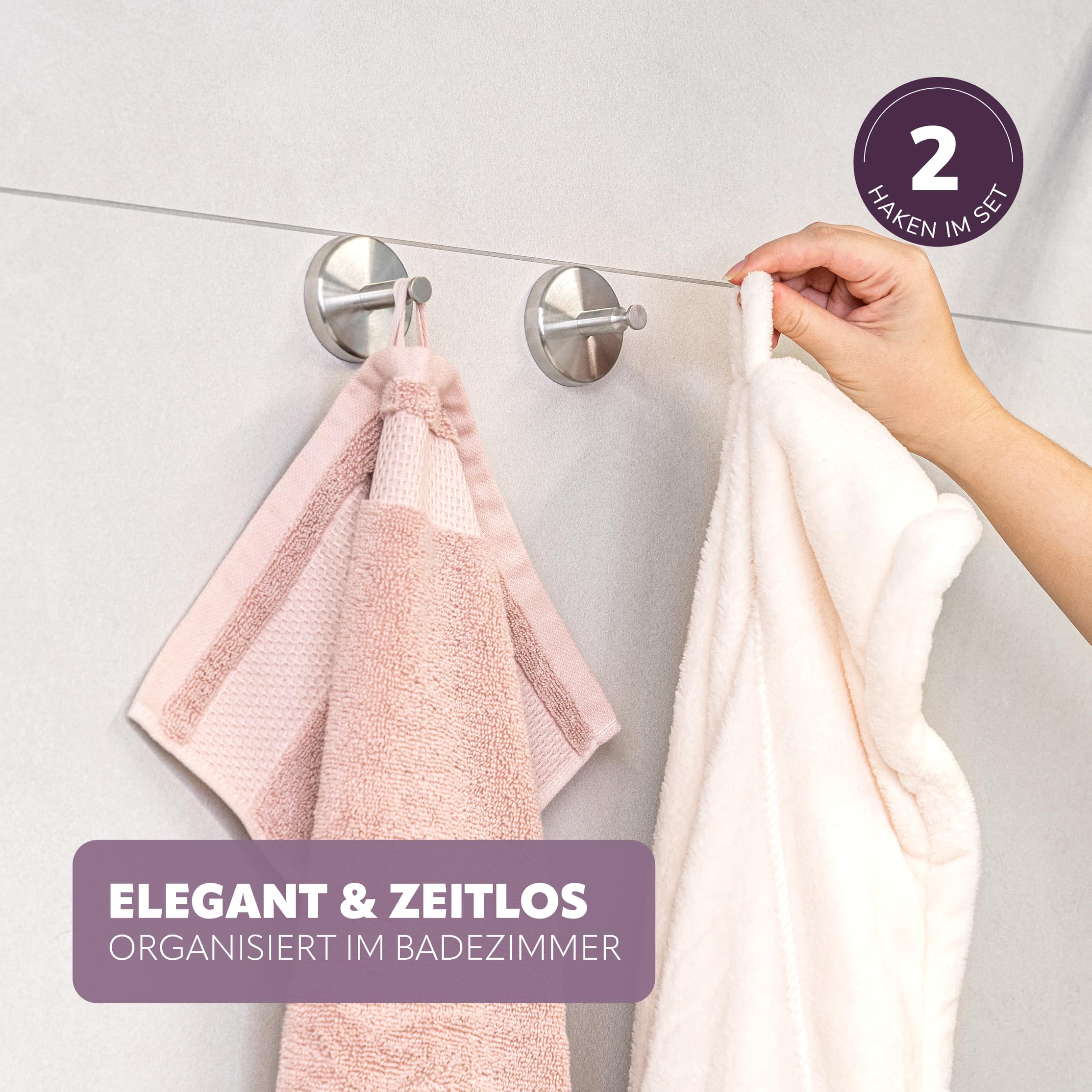 bremermann Bad-Serie Piazza - Badezimmer Zubehör-Set 3tlg. bestehend aus 1x Toilettenpapierhalter 1x Ersatzrollenhalter und 1x Handtuchhaken 2er Set, Badaccessoires aus Edelstahl matt