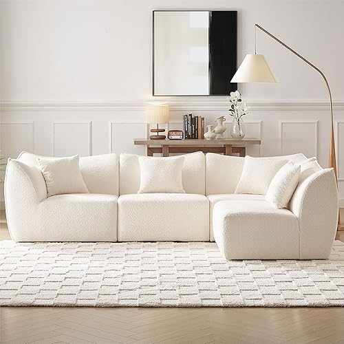 Miniatura 4 de KEVINSPACE Sofá seccional convertible de 145 pulgadas, sofá en forma de L para sala de estar, sofá seccional de 4 asientos con diván reversible de