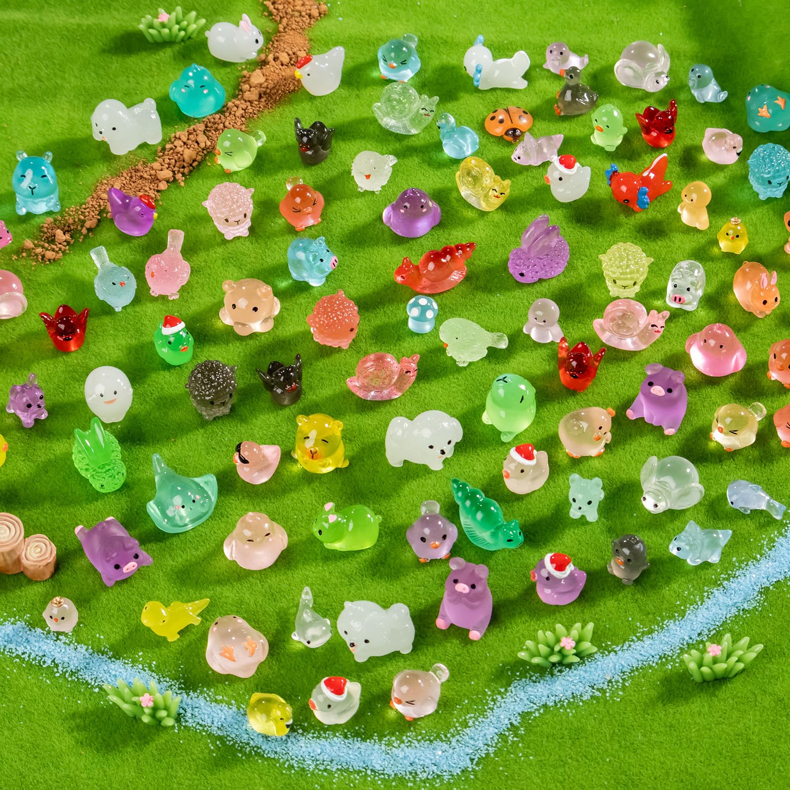 210 stili mini animali in resina 210 pezzi varietà piccoli animali figure in miniatura piccole figurine sfuse per micro giardino fatato accessori paesaggistici nascondere decorazione acquario