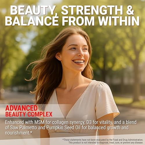 Miniatura 4 de New Elements 9X Vitaminas para la piel y las uñas  Biotina 10,000 mcg con suplemento de cola de caballo, colágeno, queratina, niacina, MSM, D3,