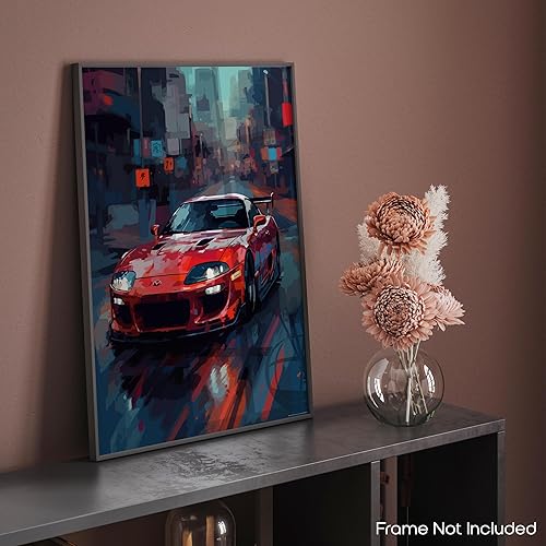 Miniatura 8 de Inspirational Wall Art Co. - Póster atemporal de Toyota Supra 1993 - Decoración de habitación de niños - 11 x 14 pulgadas sin marco