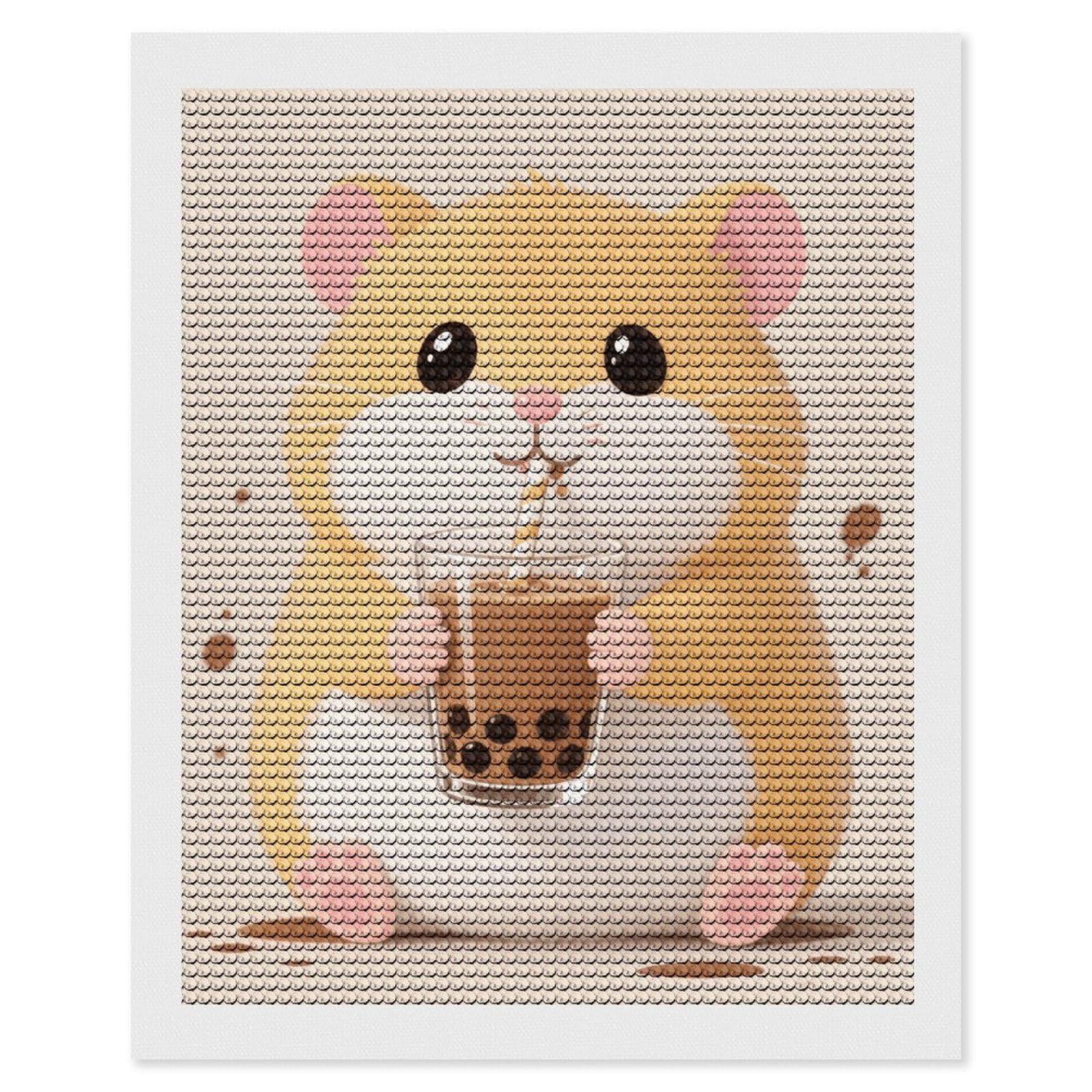 FodPand Hamster 5D Diamond Painting Kits for Adults Beginners Full Drill Round Diamond Dots Pictures Gem Art Supplies for Home Wall Room Decoration DIY Craft Set Gift 16x20