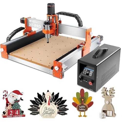 FoxAlien CNC Router Machine XE-PRO with Ball Screws, 400W Spindle 3-Axis Engraving Milling Machine for Wood Aluminum Cutting Upgradable to Linear Rails