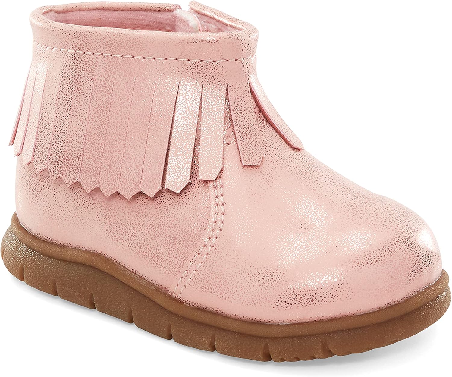 Simple Joys by Carter's Baby Jill First Walker Bootie Shoe, Pink, 3 US Unisex Infant