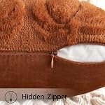 MIULEE Fall Throw Pillow Covers 18 x 18 Decorative Pumpkin Pattern Pillow Covers Soft Plush Faux Wool Couch Pillow Covers for Home, Set of 2,Dark Rust