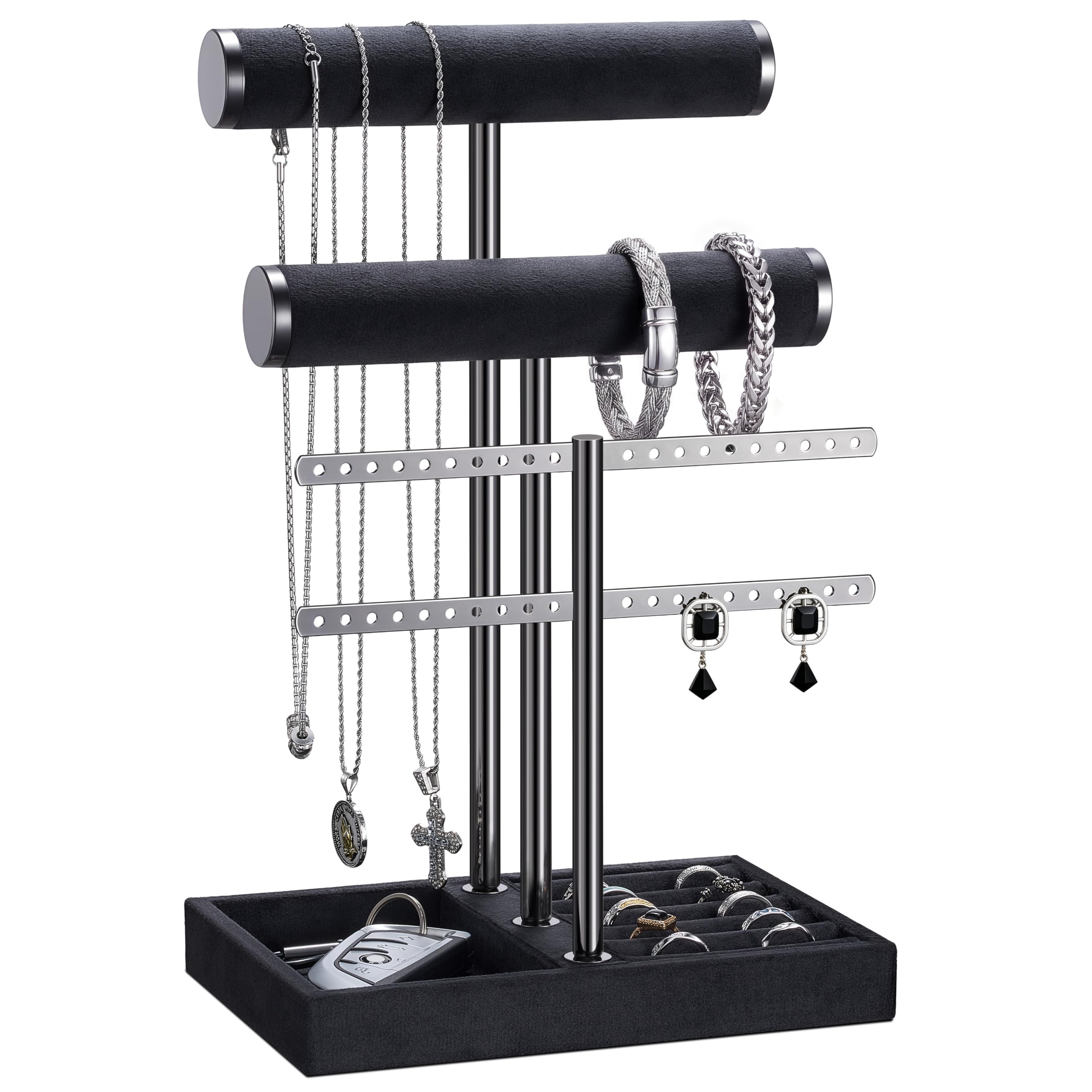 Jewelry Organizer Stand for Necklaces, Bracelets, Earrings, Rings, PB