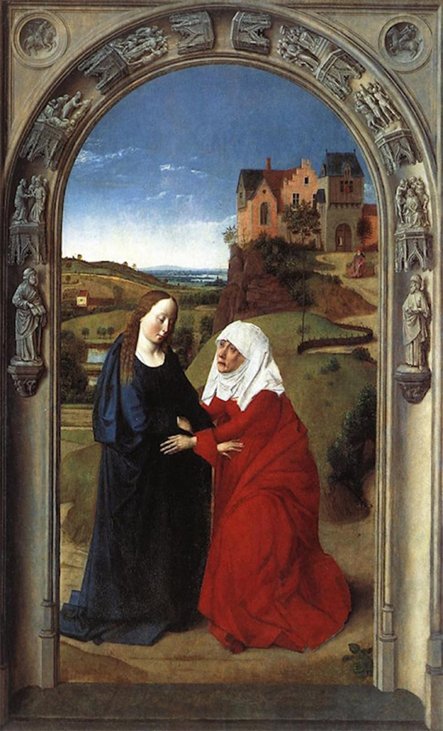 SERENDIPITP Aesthetic Poster Photo Wall Print Retro Picture The Visitation Dirck Bouts Modern Wall Artwork for Home Decor 60x90cm