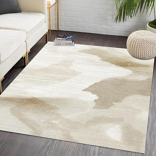 Miniatura 10 de Eroyat Alfombra moderna para interiores, de 5 x 7 pies, alfombra grande para sala de estar o dormitorio, alfombra ligera de lujo para la entrada,