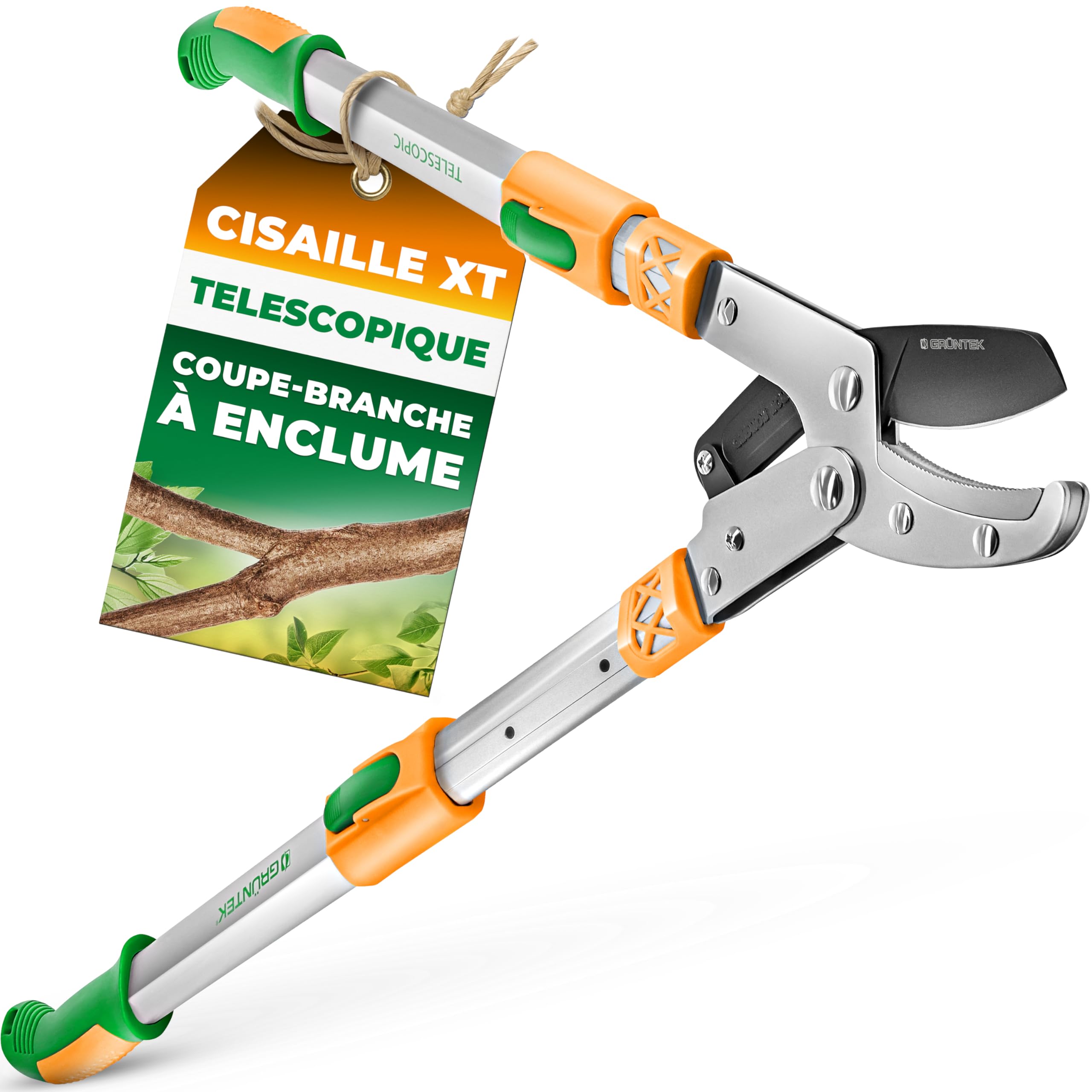 Coupe branche télescopique GRÜNTEK XT 685-1015mm pour élagage de jardin