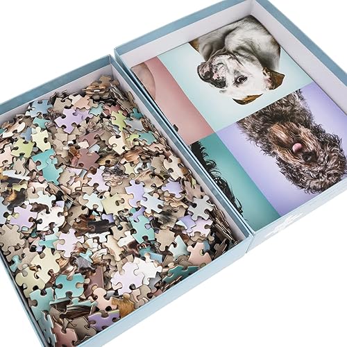 Miniatura 3 de BEDUKE Rompecabezas para adultos de 1000 piezas, cada pieza es única, de cartón grueso y resistente, entrelazado preciso, para perros, animales,