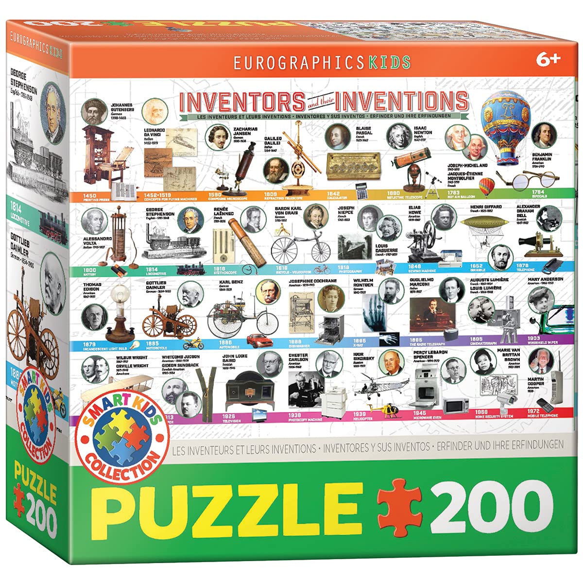 Eurographics Puzzle 6200-0724 - Inventors and their Inventions 200 Pieces