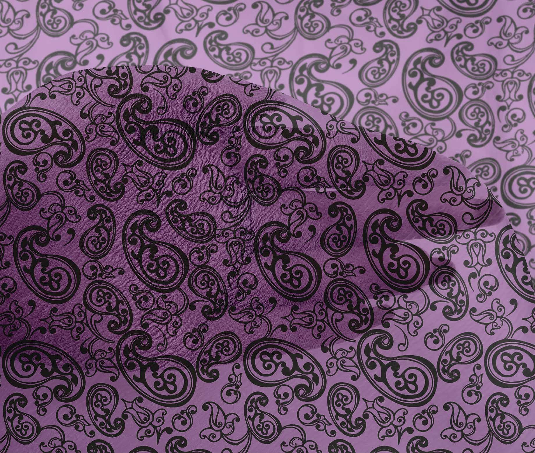 oneOone Chiffon Di Viscosa Viola Tessuto Cuore Di San