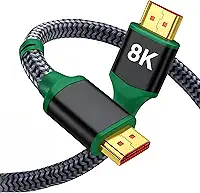 CABO HDMI 8K - 2.1 Ultra Full High Definition 144Hz, Vídeo e Áudio, PC-Gamer, TV, PS5, PS4 - Conector Banhado Ouro - 48Gbps - Dolby Vision 7.1, DTS HD Master Blindado Ultra Resistente - 1,5 Metros