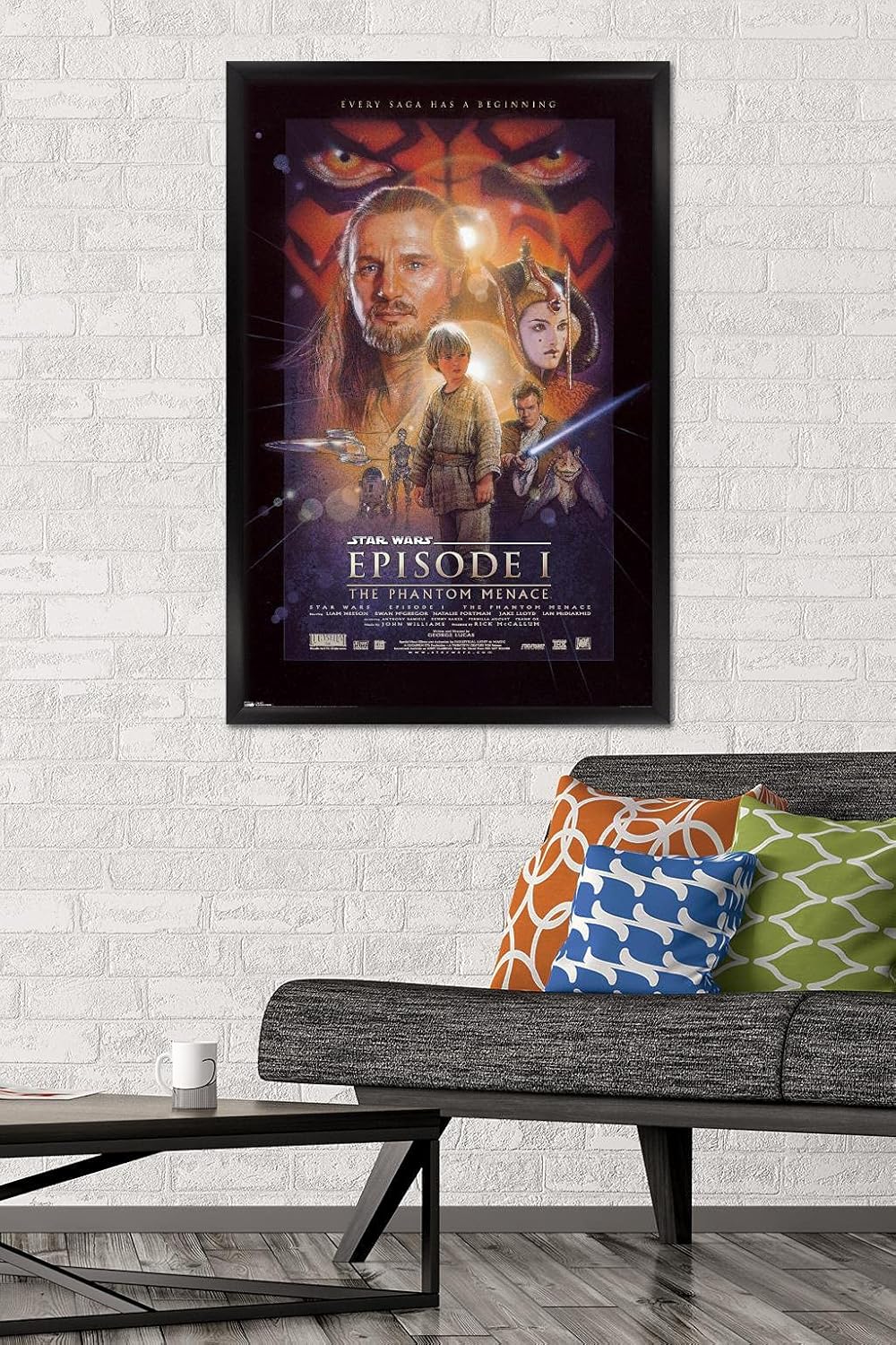 Trends International Star Wars: The Phantom Menace - One Sheet Wall Poster, 22.375" x 34", Black Framed Version