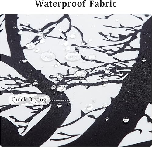 Miniatura 4 de Cortina de ducha con diseño de árbol, rústico y vertical, tela cepillada suave, gruesa, impermeable, para baño, 72 pulgadas de ancho x 72 pulgadas