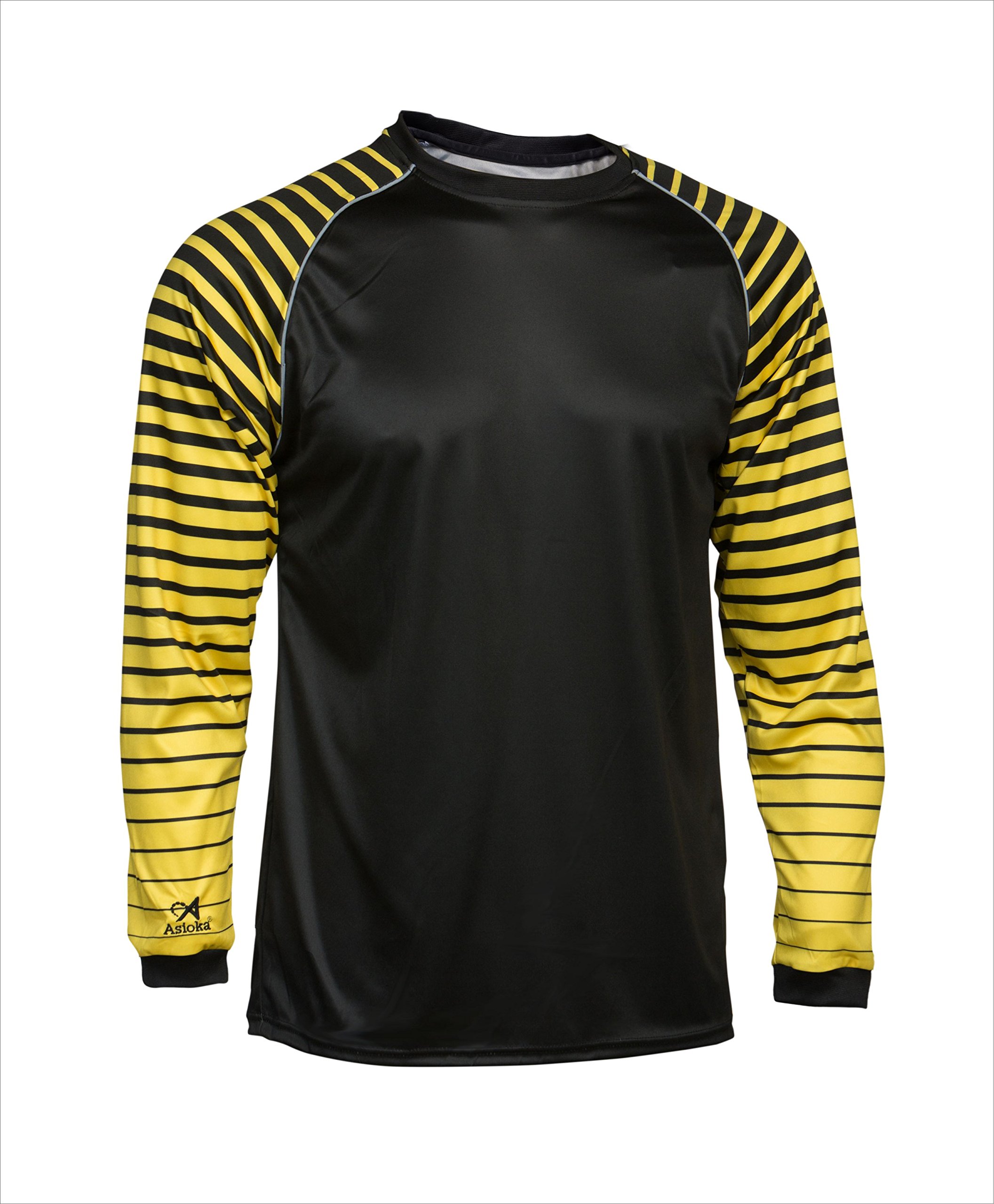 Asioka 157/17n Unisex Children's Long Sleeve Goalkeeper T-Shirt, Unisex_Child, Long Sleeve Goalkeeper T-Shirt, 157/17N /Amarillo 4-6, Green (flúor) / Black/Yellow, 4-6