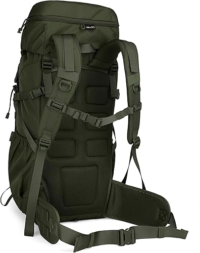 Miniatura 2 de Mardingtop Mochila de senderismo de 50 litros, mochila de mochilero con cubierta de lluvia para senderismo, mochilero, rucking, camping, Verde