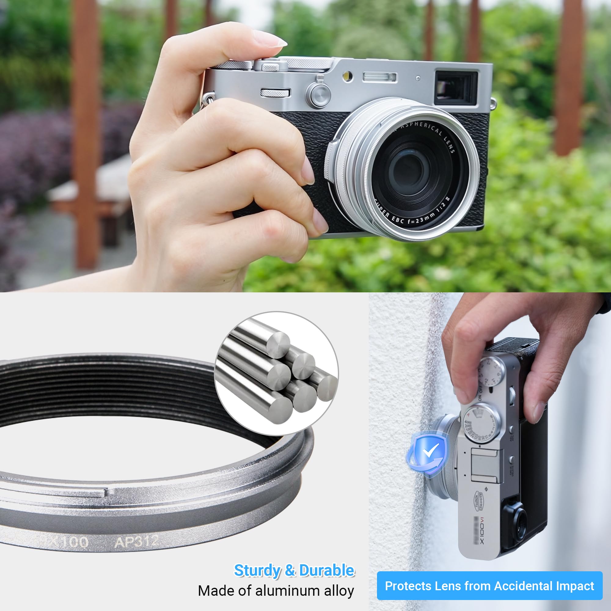 Amazon | 49mm メタル レンズアダプター Fujifilm Fuji X100VI X100V