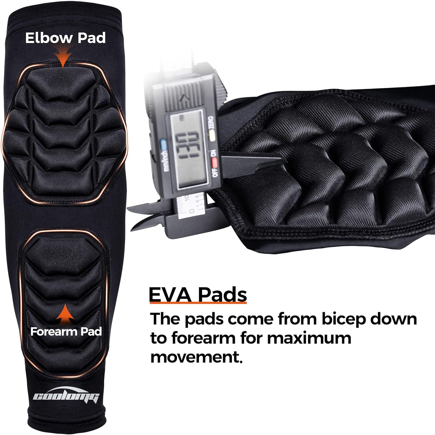 COOLOMG Football Arm Pads Padded Forearm Elbow Sleeves Protection Support for Basketball Volleyball 1 Pair - Image 2