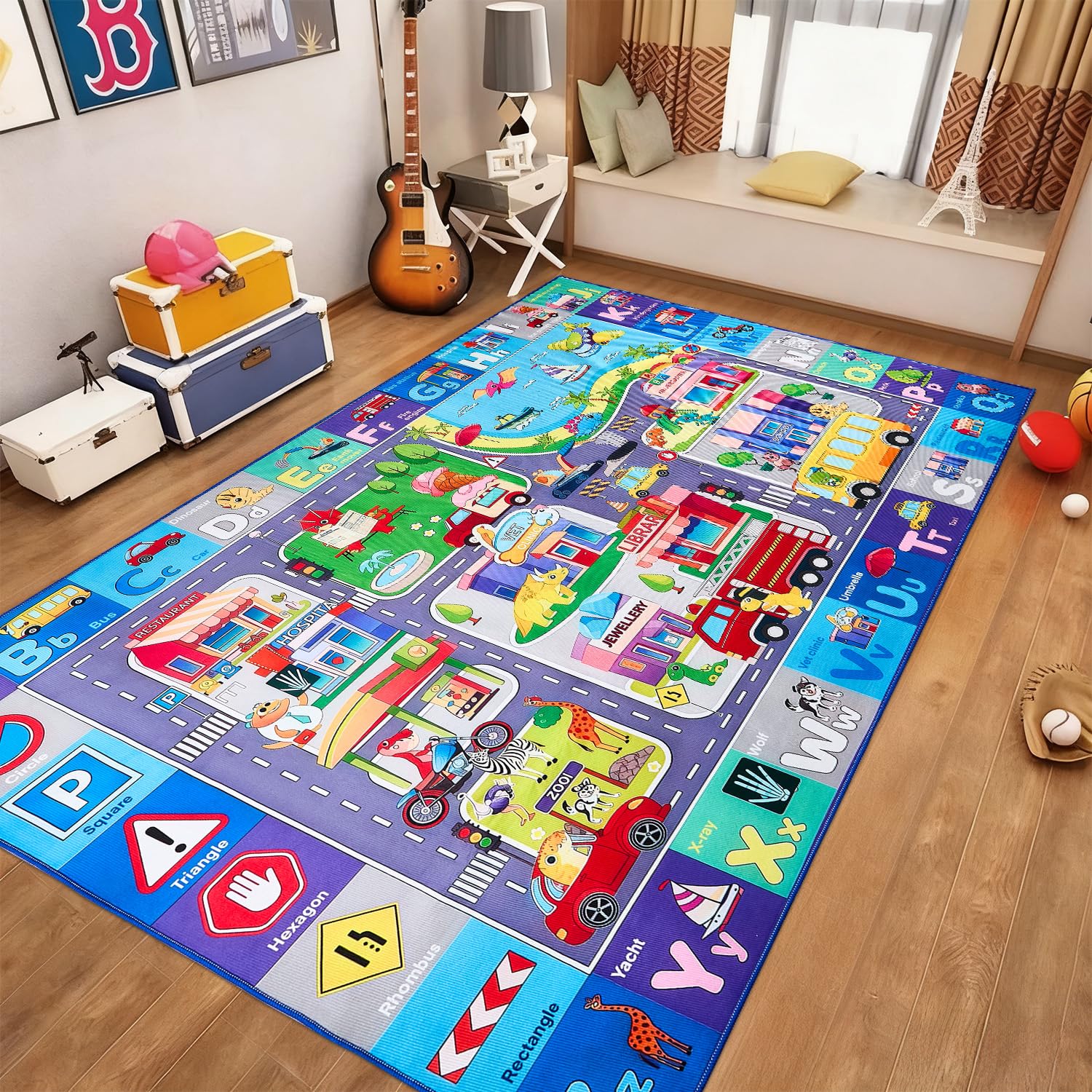Alfombra de Juego Educativa para Niños, Tapete Infantil Plegable 120x160 cm