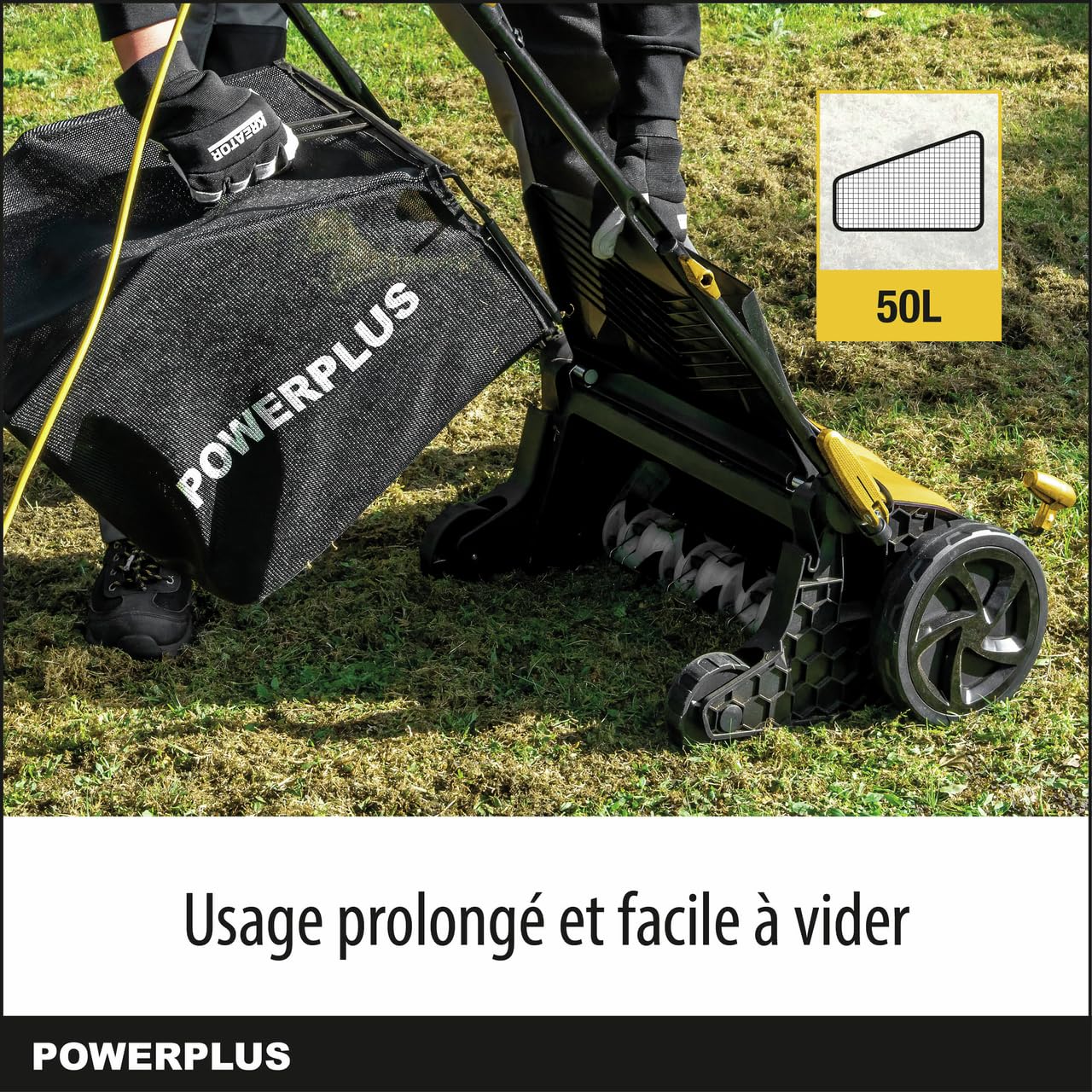 Powerplus POWXG75160 elektryczny wertykulator do trawnika, 1600 W, szerokość cięcia 360 mm, wentylator 2 w 1 i elektryczny wertykulator do Twojego ogrodu