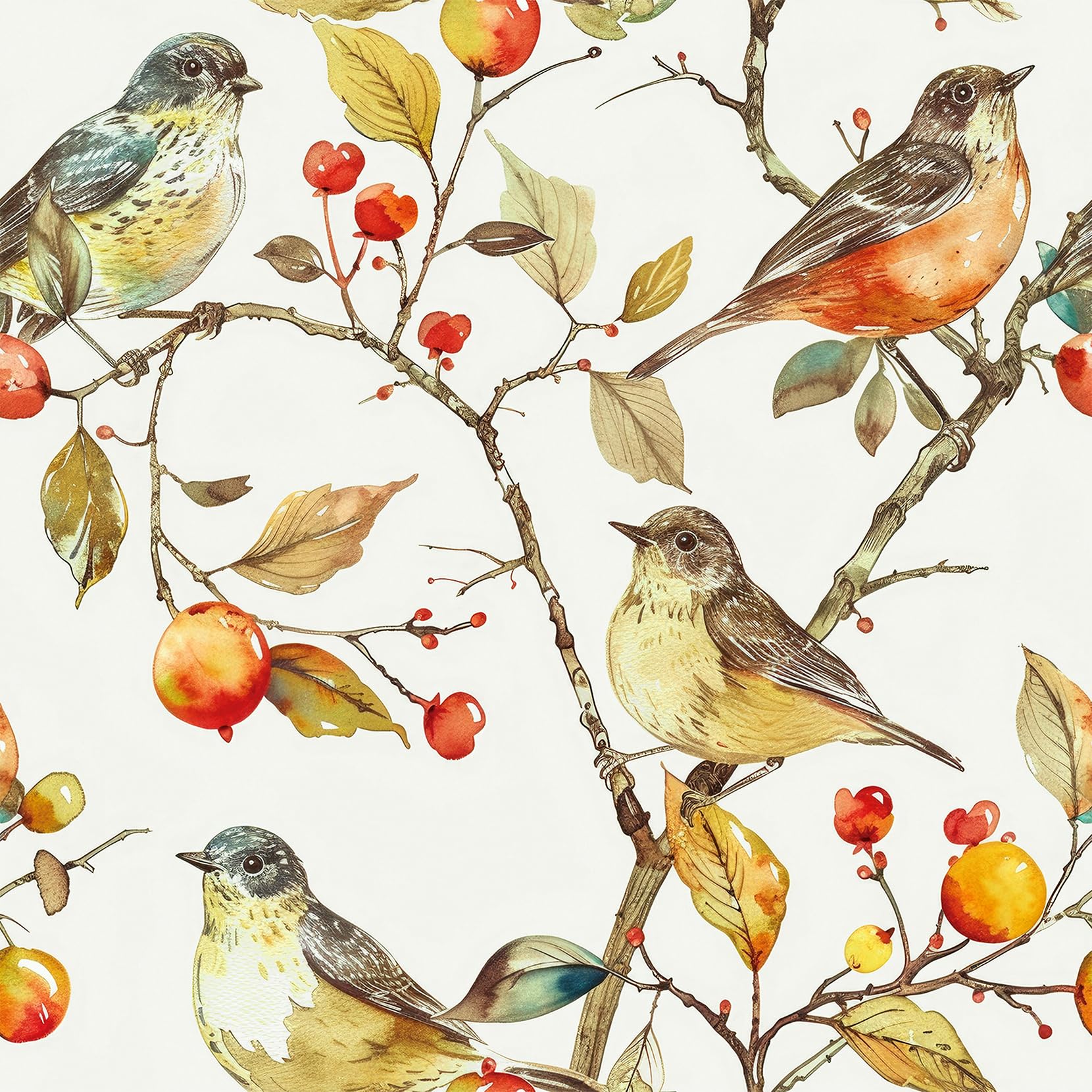 Papier peint autocollant vintage oiseau doré ReWallpaper 44cmx7m
