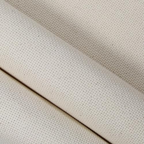 Miniatura 37 de KCS 2 piezas de tela de algodón Aida de punto de cruz contado de 15" x 18" para bordado (Lino, 14CT)