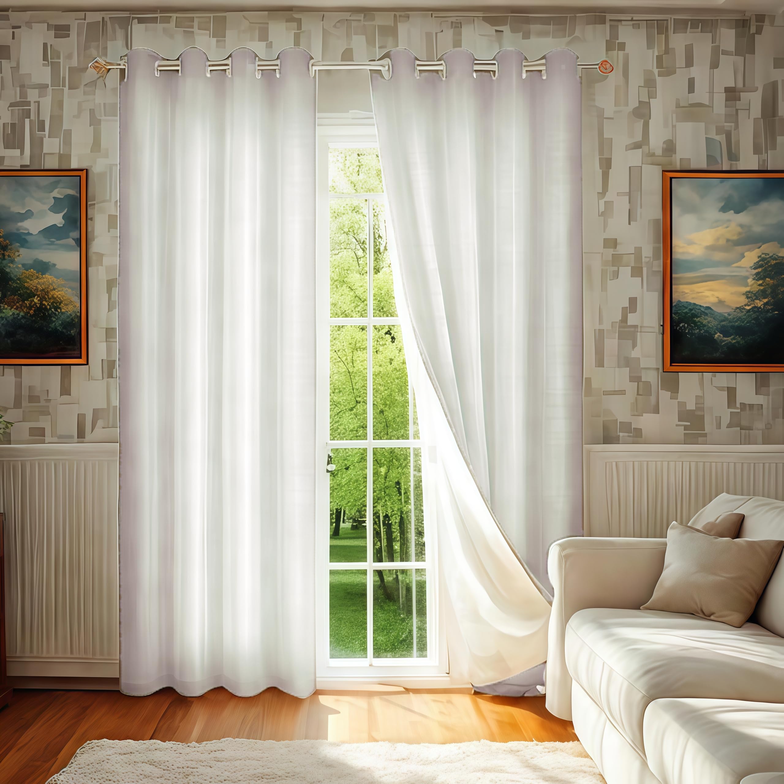 Photo 1 of SMILETIME 100% Blackout White 52 x 96 in Long Velvet Curtains with Grommet, Thermal Insulated Super Soft Privacy Noise Reducing Velvet Curtains for Living Room Bedroom, 2 Panels