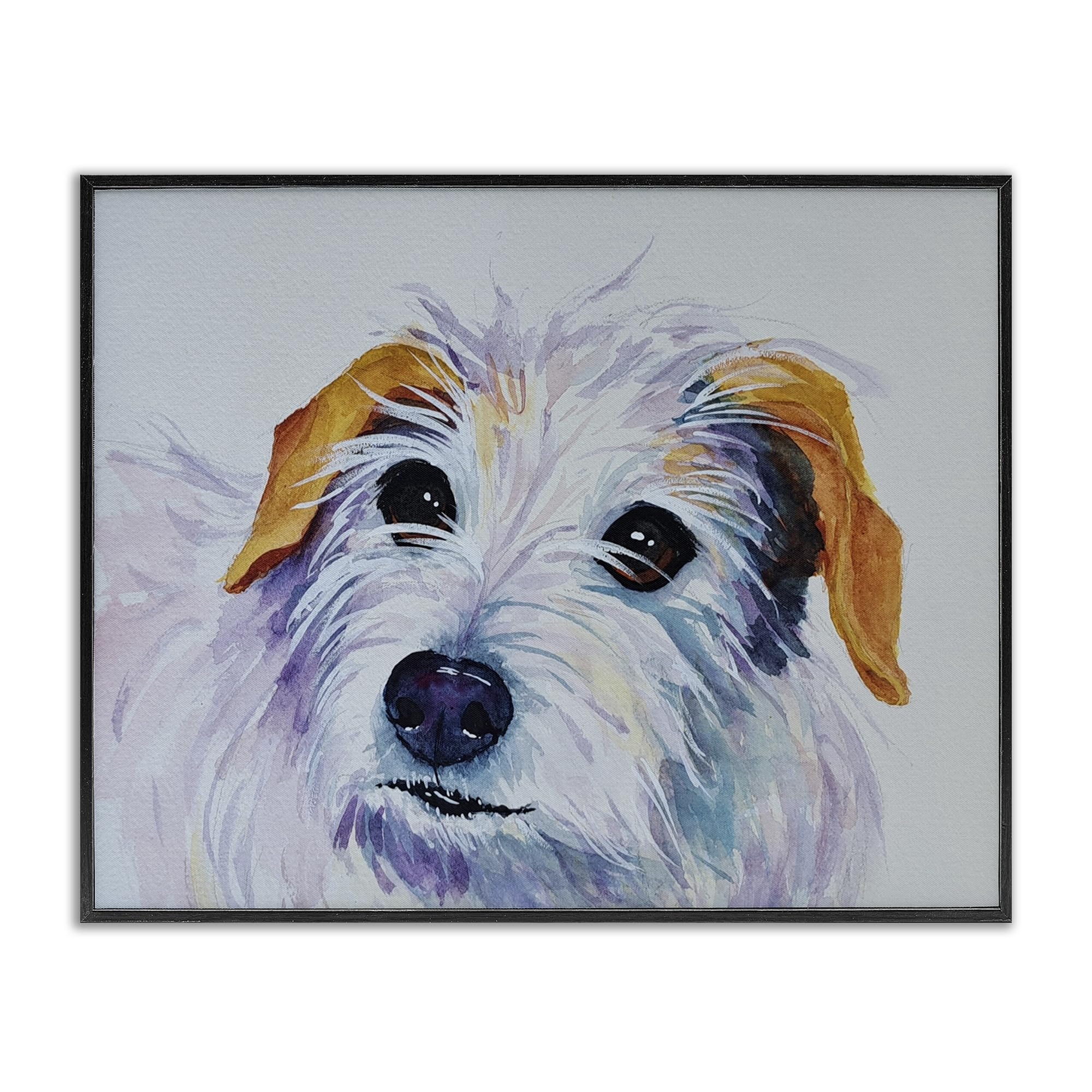 Stupell Industries White Terrier Dog Portrait Gray Framed Giclee Art, design by Tatiana Roberts, 16 x 20