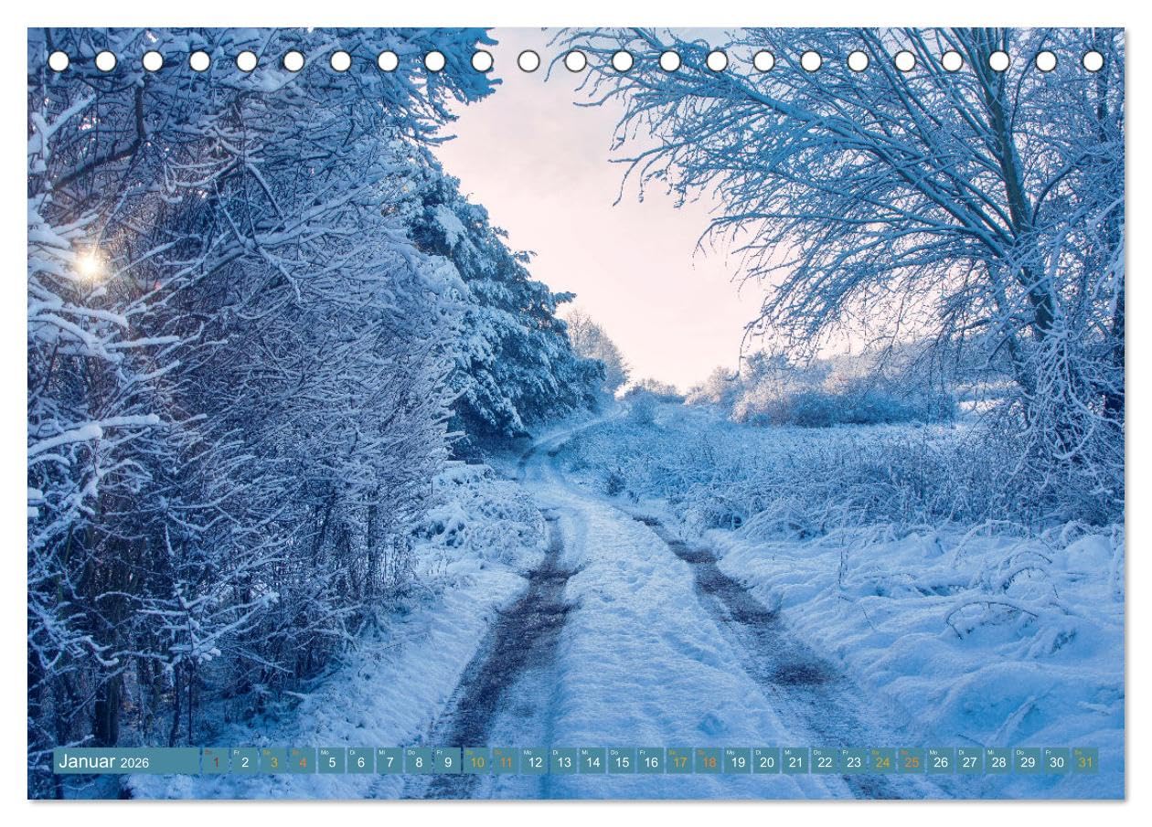 Winter im Meißner Hinterland (Tischkalender 2026 DIN A5 quer), CALVENDO Monatskalender: Tiefer Winter im idyllischen Hinterland von Meißen