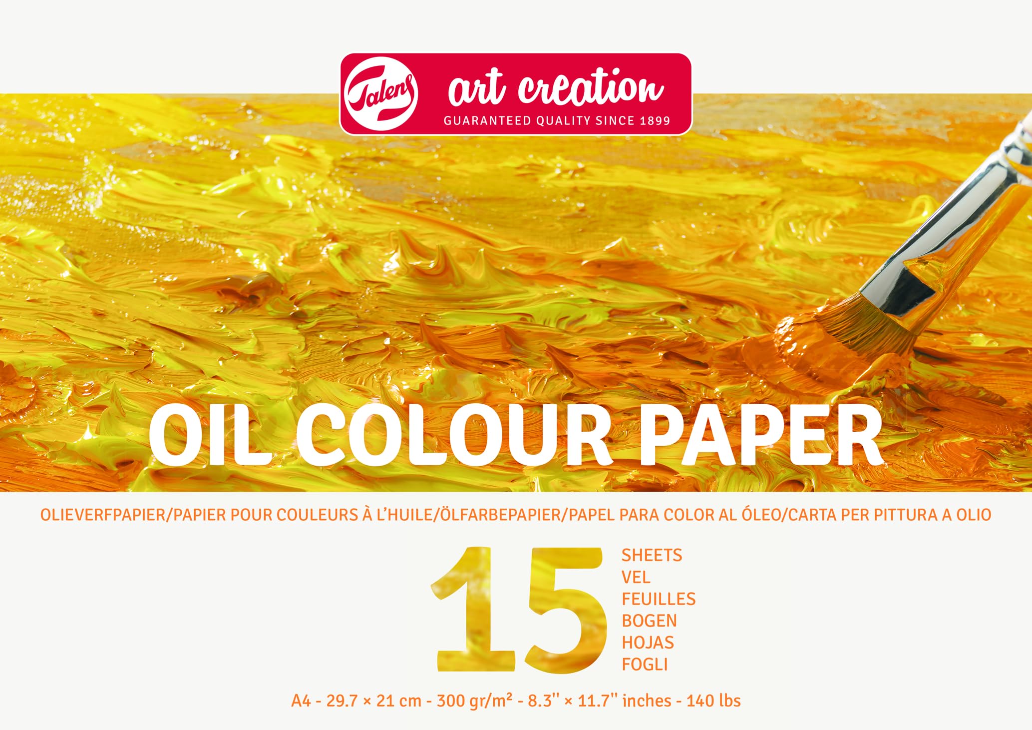 Papier peinture à l'huile A4 Talens Art Creation 300g pour peindre sans gondoler le support