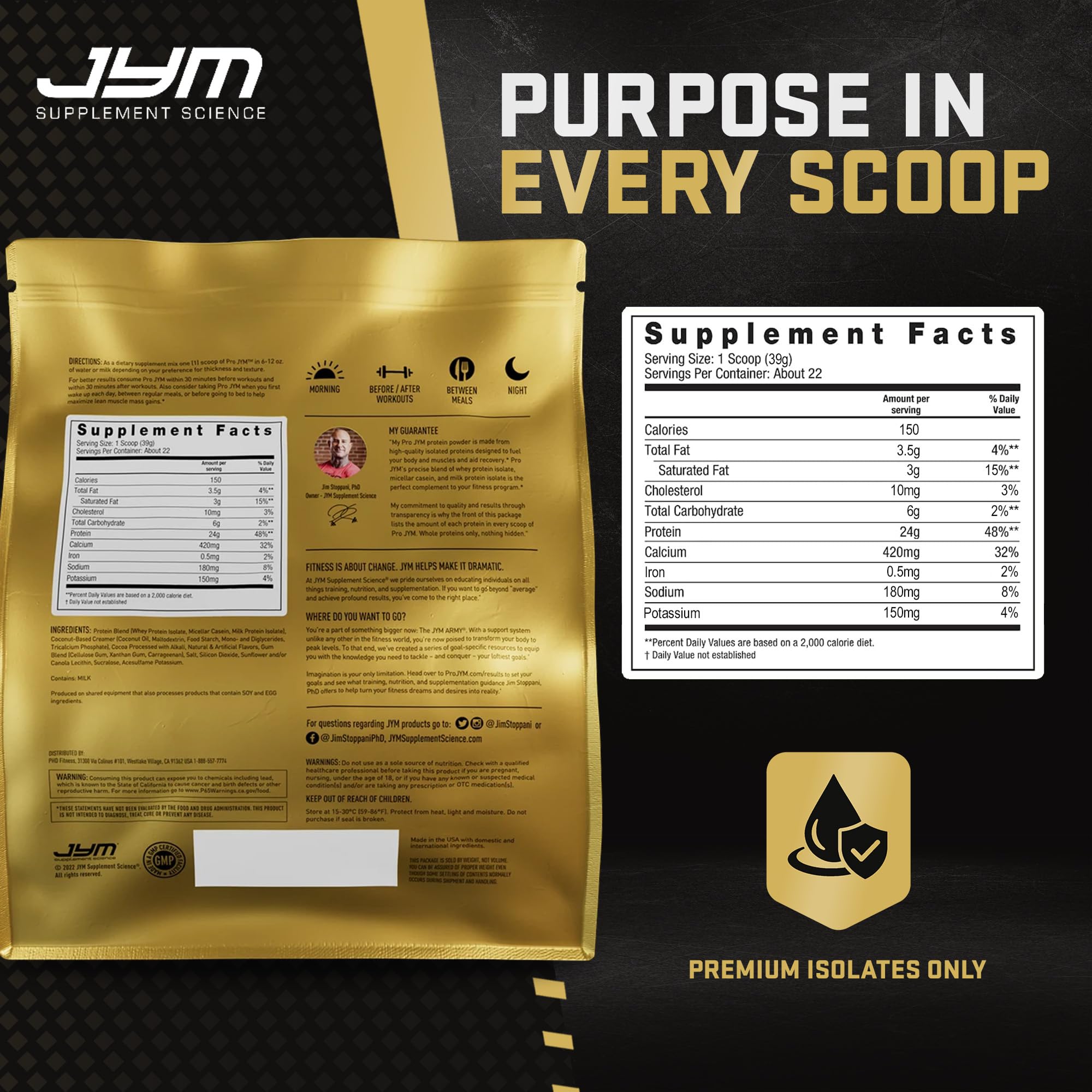 JYM Chocolate Mousse Whey & Casein Protein Powder - 1.9 lb, 22 Servings — Amazon image 2