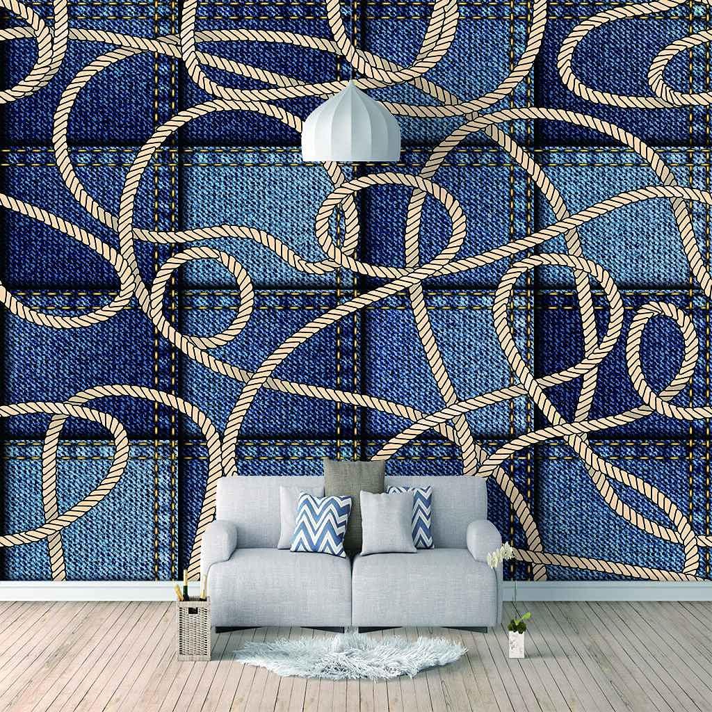 Poster Géant Bleu Denim moderne pour créer une ambiance chaleureuse dans la chambre