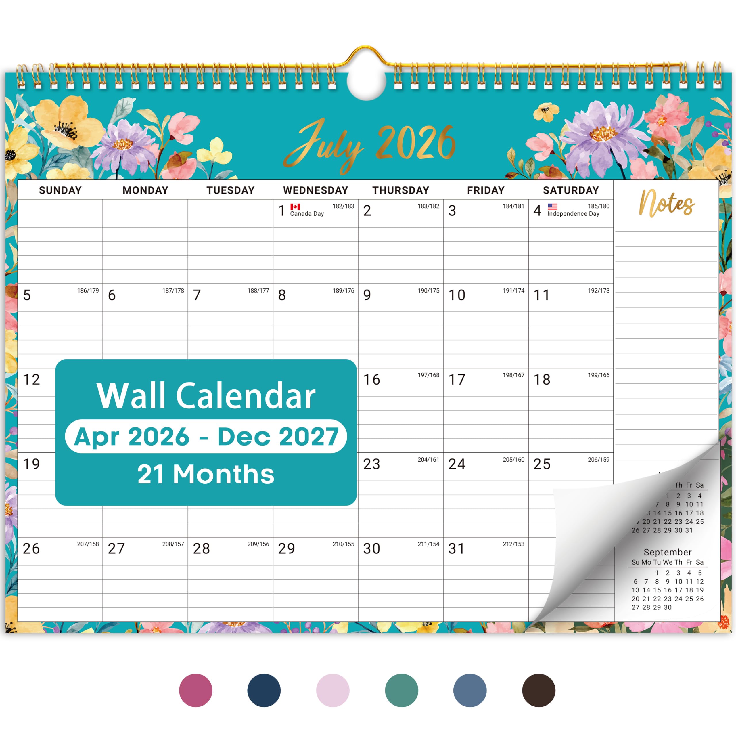 Taja Calendar 2026-2027, Apr 2026-Dec 2027, 21-Month, 14.7 x 11.5 in