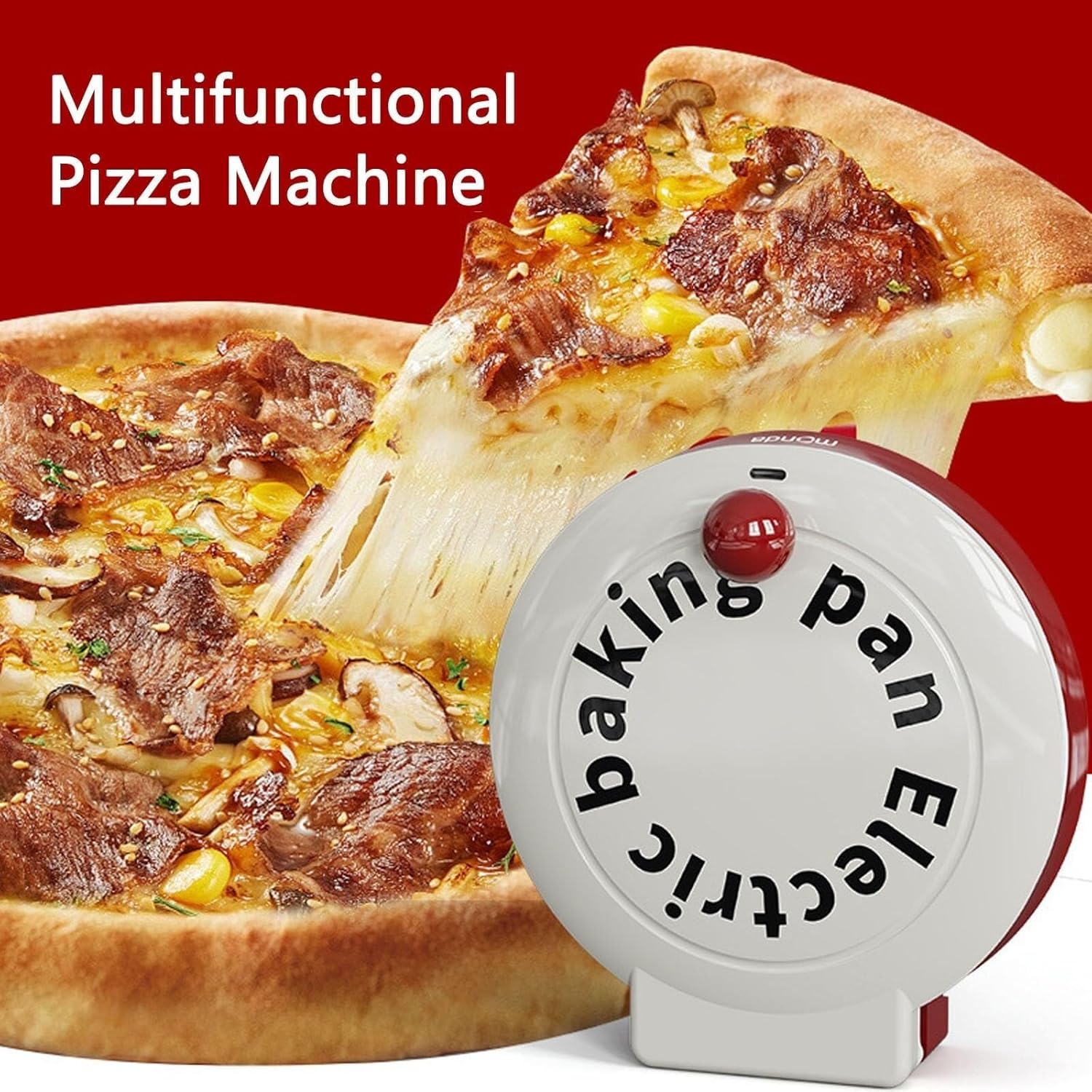 Electric Pizza Maker Electric Pizza Maker,4 in 1 Indoor Portable Oven,1000w 8 Inch 23cm Baking Pan,Double Sided Heating