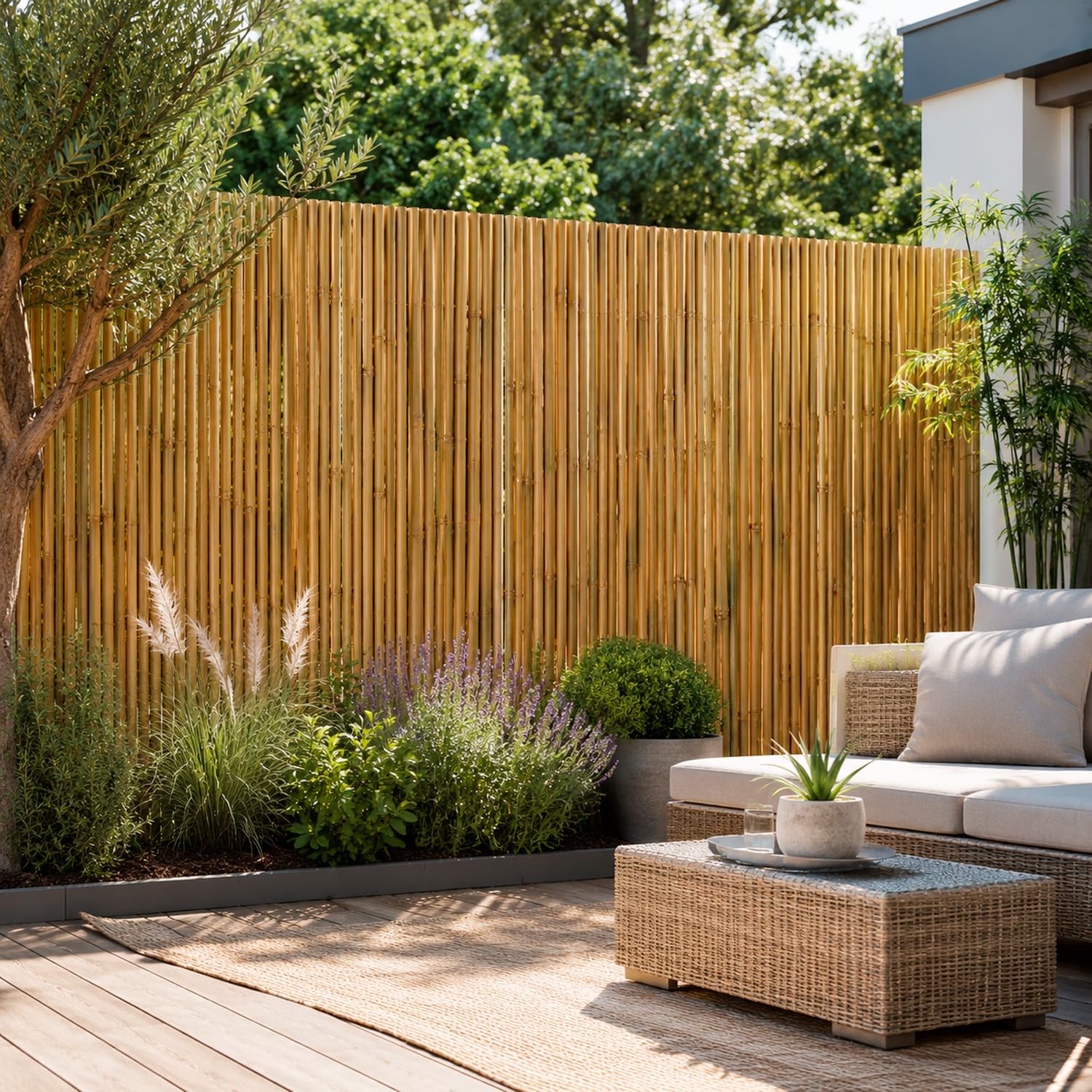 Arella In Bambù Naturale Per Recinzione E Copertura Da Esterno Schermatura Privacy Stuoia Canna Cannette Bamboo Ombreggiante Per Giardino Terrazza Balcone Gazebo 1x3 Metri