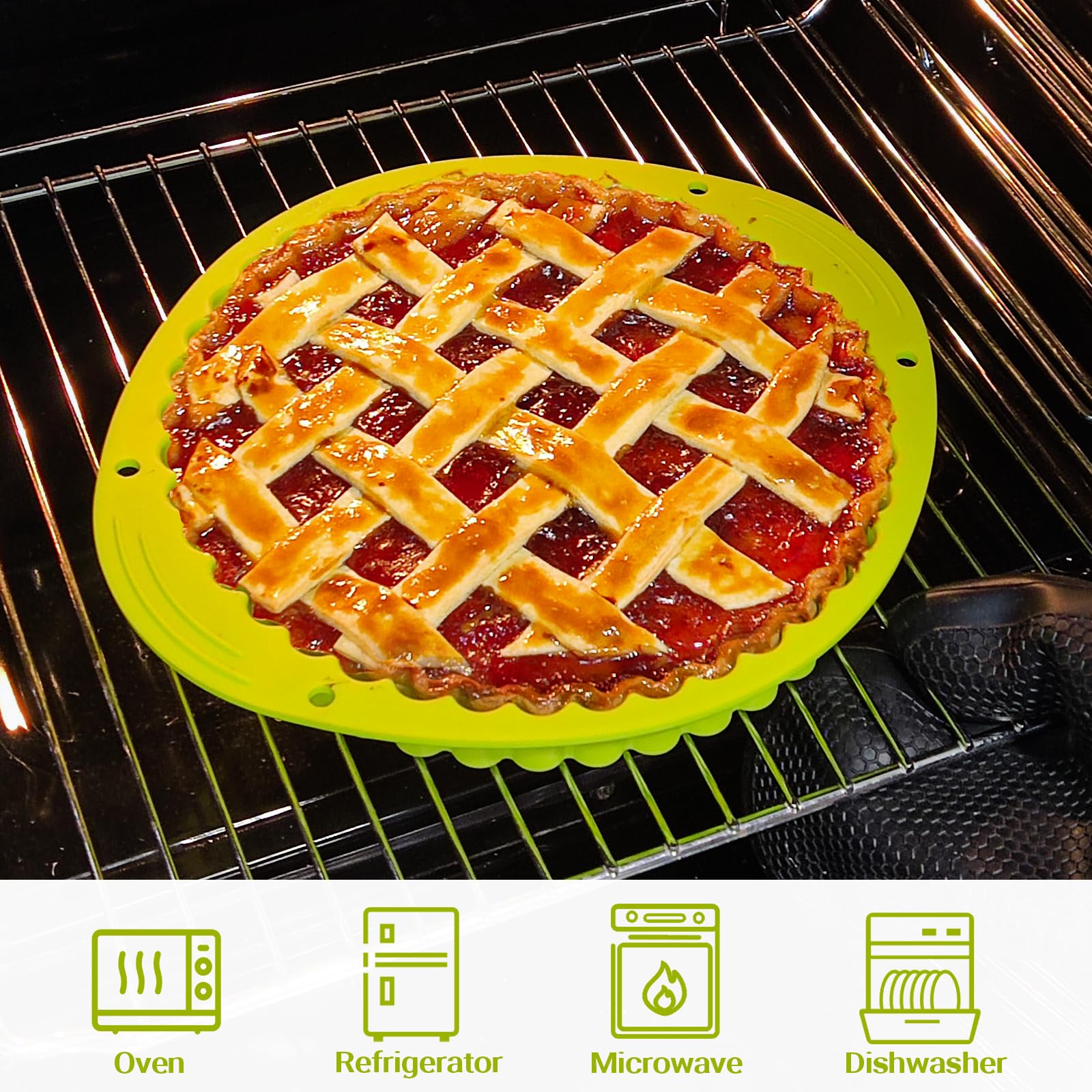 Webake Lot Moules à Tarte Quiche Silicone Et Acier 12 Pièces Anti-Adhésif