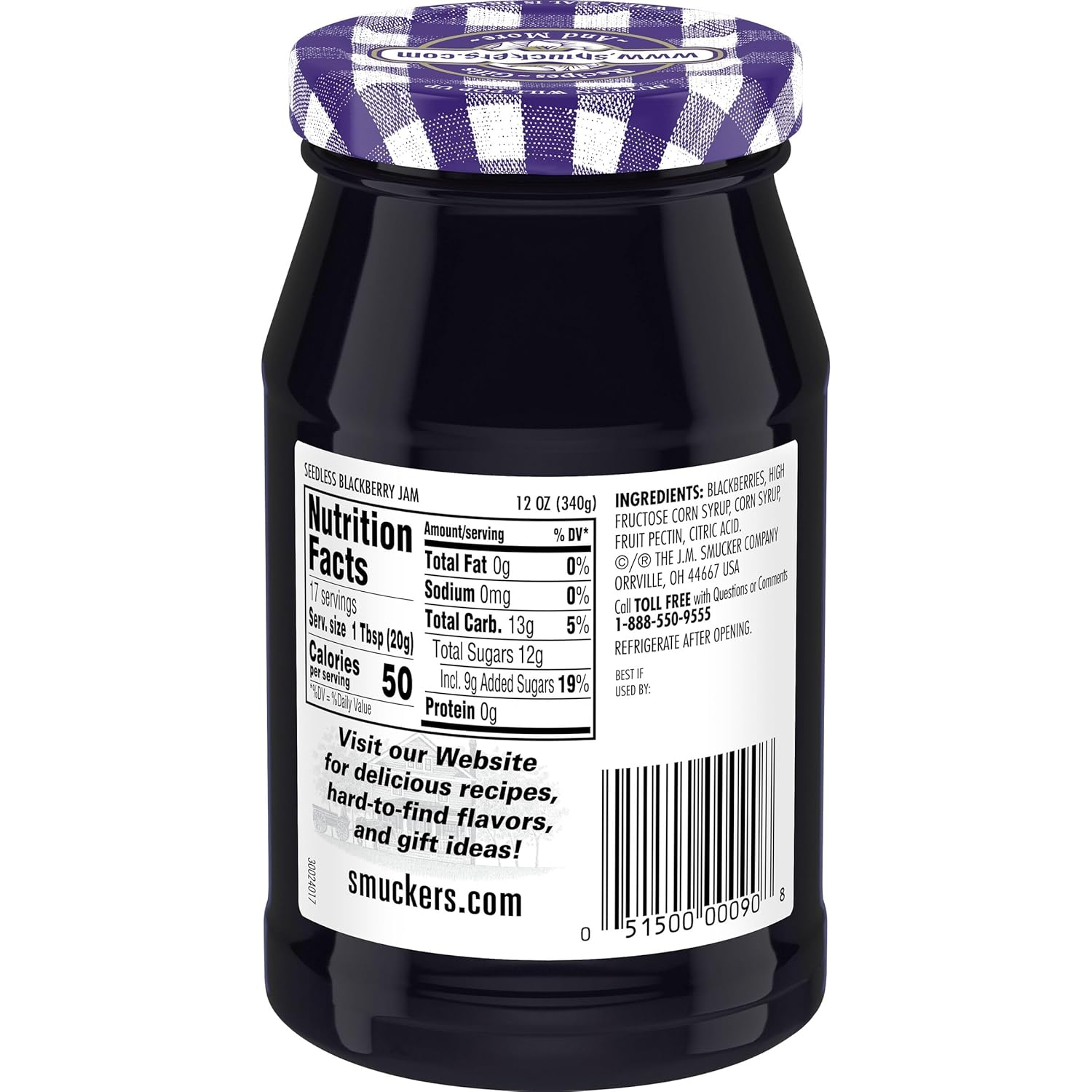 Smucker's Seedless Blackberry Jam, 12 Ounces (Pack of 6)