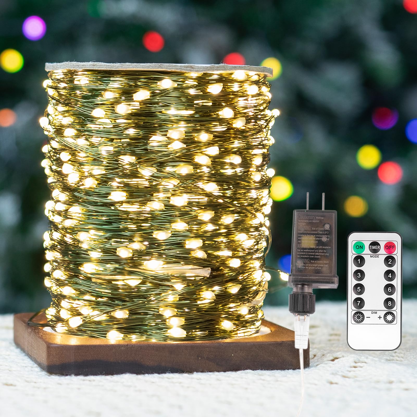 ZELUXDOT Fairy Lights Plug in,400FT 1200LEDs Waterproof Led String Lights,8 Modes Remote Twinkle Light for Outdoor Indoor Christmas Wedding Birthday