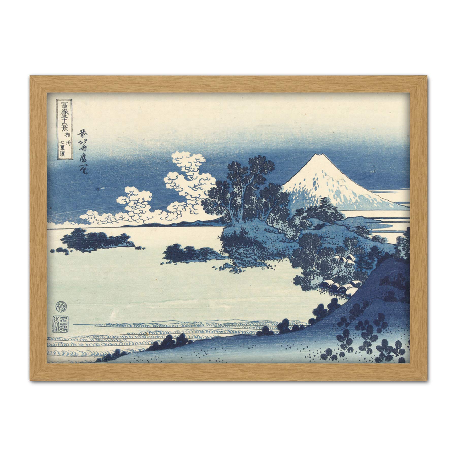 Artery8 Hokusai Beach Of Shichirigahama Province Of Sagami Artwork Framed Wall Art Print 18X24 Inch