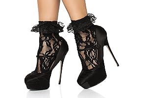 Women's OS Ruffle Cuff Lace Anklet Socks